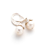 Classic drop, sterling silver, Pearl earring, artist made, handcarved, Lost wax,Anna biggs, Wilmington Delaware