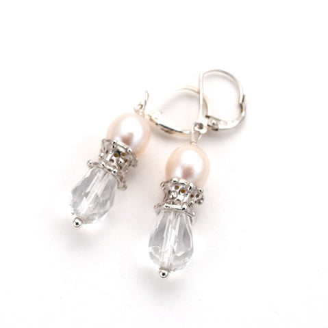Double Pearl Cap Earring