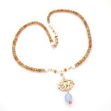 Harlequin opal 14kt  Lion Necklace