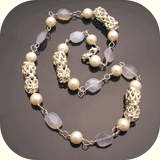 Rectangular Hallow Bead Necklace